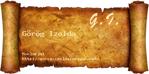 Görög Izolda névjegykártya